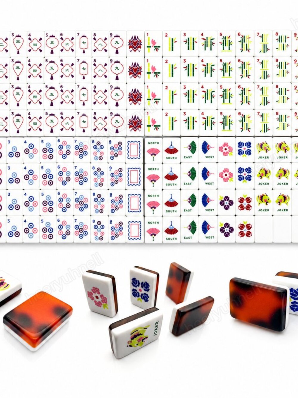 Luxury Two-Layer Tortoiseshell American Mahjong Set 160 Tiles